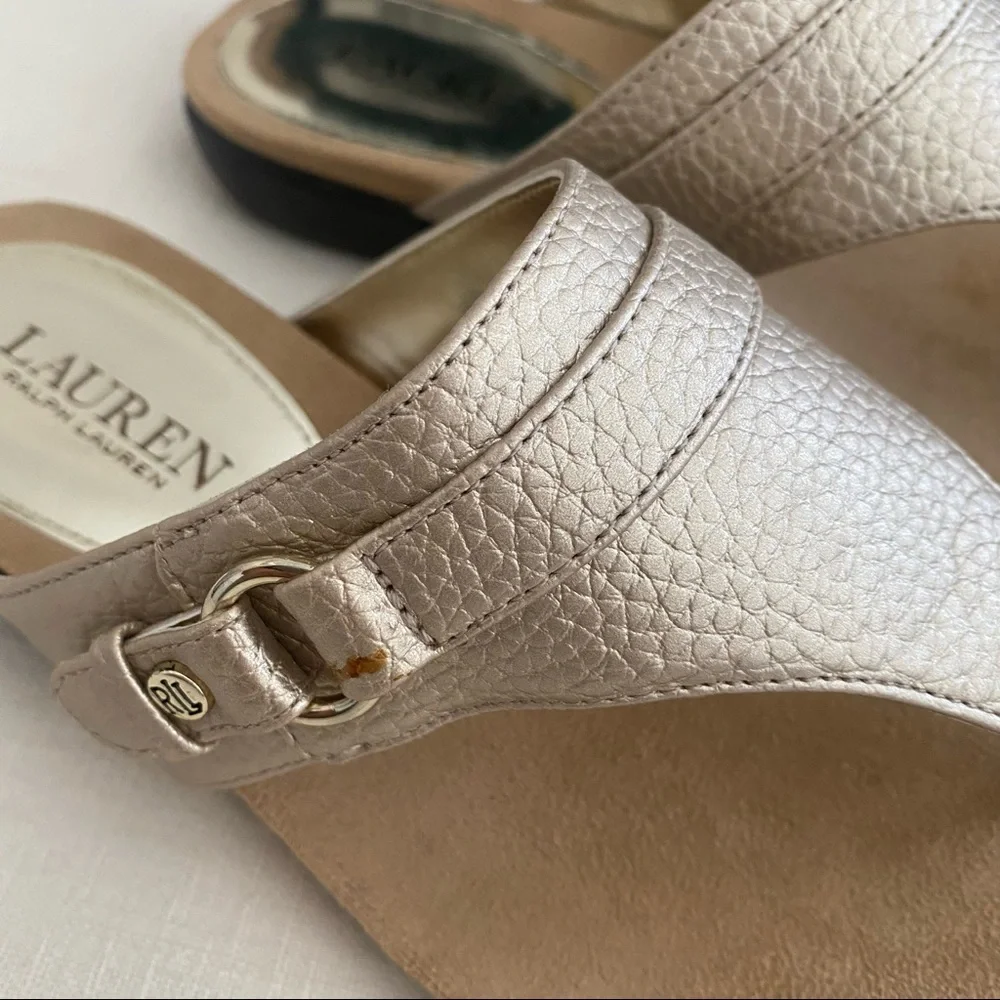 Ralph Lauren gold textured sandals - Picture 4 of 6